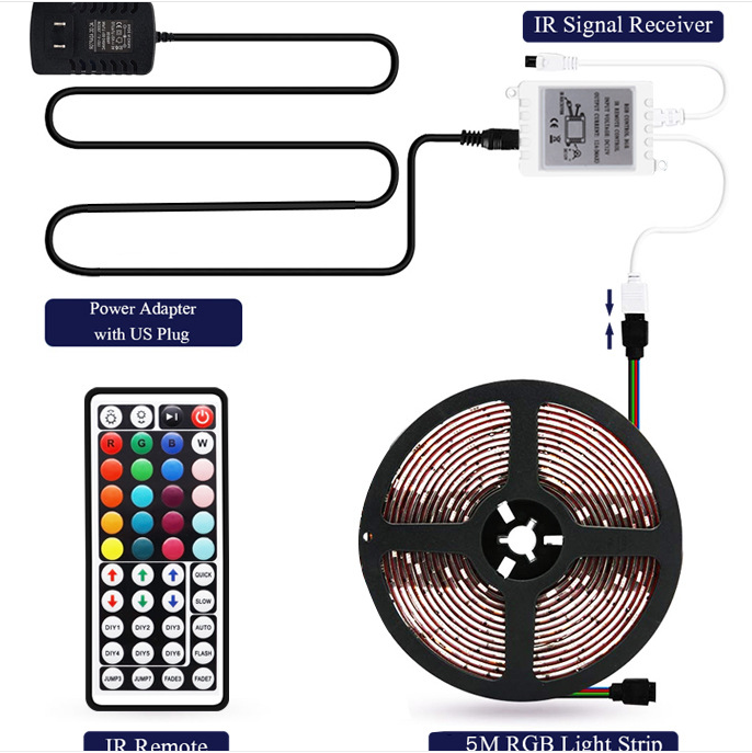 12v Colorful Flexible Remote Control Smart Bluetooth RGB Color Led Strip